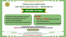 THÔNG BÁO CHIÊU SINH LỚP TIẾNG NHẬT SƠ CẤP 1 - TRÌNH ĐỘ N5